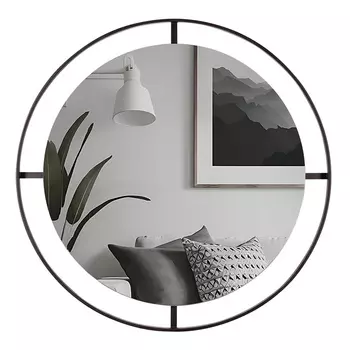 Зеркало интерьерное настенное «Рубин», в круглом корпусе из металла, с ободом, d=60 см, цвет цвет чёрный