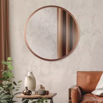Зеркало интерьерное настенное «Рубин», в круглом корпусе из металла, d=70 ми, цвет медный