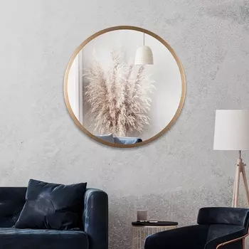 Зеркало интерьерное настенное «Рубин», в круглом корпусе из металла, d=70 см, цвет белое золото