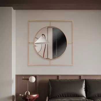 Зеркало интерьерное настенное «Рубин», в квадратном корпусе из металла, 8080 см, цвет белое золото