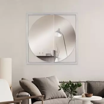 Зеркало интерьерное настенное «Рубин», в квадратном корпусе из металла, 5454 см, цвет серебро