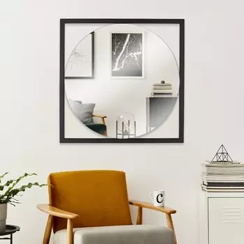 Зеркало интерьерное настенное «Рубин», в квадратном корпусе из металла, 5454 см, цвет цвет чёрный