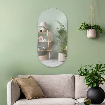 Зеркало интерьерное настенное «Рубин», в овальном корпусе из металла, 8040 см, цвет белый