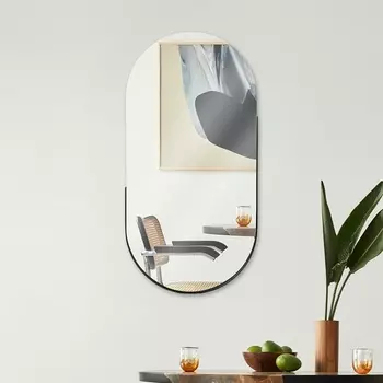 Зеркало интерьерное настенное «Рубин», в овальном корпусе из металла, 8040 см, цвет чёрный