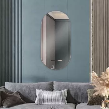 Зеркало интерьерное настенное «Рубин», в овальном корпусе из металла, 8040 см, цвет белое золото