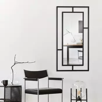 Зеркало интерьерное настенное «Рубин», в прямоугольном корпусе из металла, 12060 см, цвет чёрный