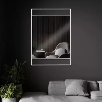 Зеркало интерьерное настенное «Рубин», в прямоугольном корпусе из металла, 10070 см, цвет белый