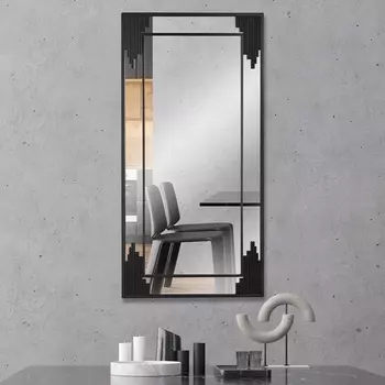 Зеркало интерьерное настенное «Рубин», в прямоугольном корпусе из металла, 12060 см, цвет чёрный