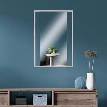 Зеркало интерьерное настенное «Рубин», в прямоугольном корпусе из металла, 6343 см, цвет серебро