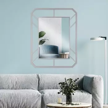 Зеркало интерьерное настенное «Рубин», в прямоугольном корпусе из металла, 91.571 см, цвет серебро