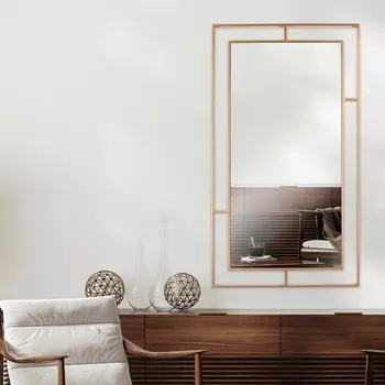 Зеркало интерьерное настенное «Рубин», в прямоугольном корпусе из металла, 8045 см, цвет белое золото