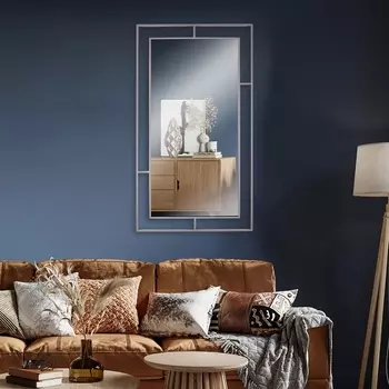 Зеркало интерьерное настенное «Рубин», в прямоугольном корпусе из металла, 8045 см, цвет серебро