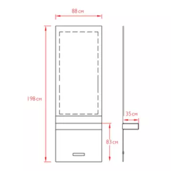 Зеркало «ИОЛА», цвет венге, столешница беленый дуб
