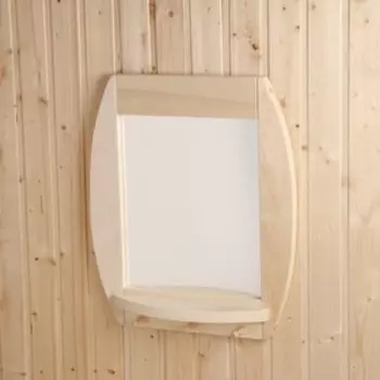 Зеркало с полкой из липы "Бочка", 63х46х16 см