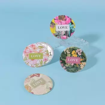 Зеркало карманное LOVE, d=7 см, белое