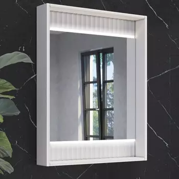 Зеркало короб Comforty Марсель 60, LED-подсветка, бесконтактный сенсор, цвет белый матовый