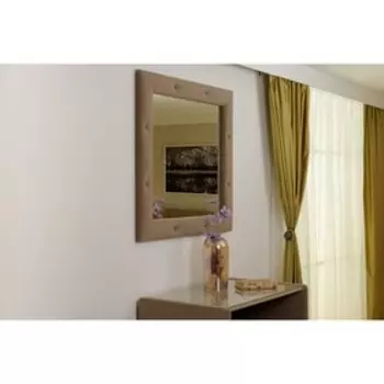 Зеркало квадратное «Алеро», велюр velutto 06, цвет бежевый