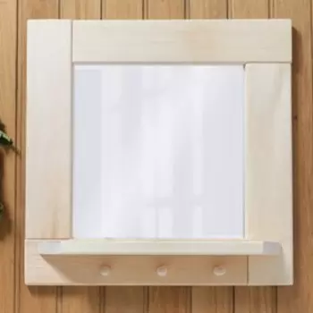 Зеркало квадратное, большое с полкой и 3 крючками, 53535 см