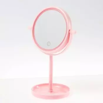 Зеркало Luazon KZ-04, подсветка, настольное, 19.5 × 13 × 29.5 см, 4хААА, сенсорная кнопка