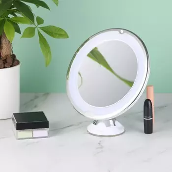 Зеркало Luazon KZ- 13, подсветка, настенное, 18 диодов, 3 режима свечения, от батареек 3ААА