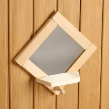 Зеркало "Малый ромб" с полкой и крючком, 2020 см