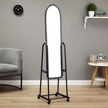 Зеркало напольное «Клик Мебель» Basic, на колёсиках, 3101600 мм, цвет чёрный