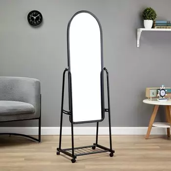 Зеркало напольное "Basic", на колёсиках, 44 х 160см, черное