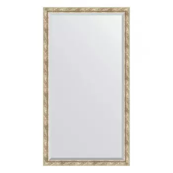Зеркало напольное с фацетом в багетной раме, прованс с плетением 70 мм, 108x198 см