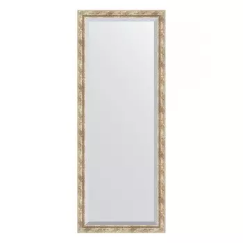 Зеркало напольное с фацетом в багетной раме, прованс с плетением 70 мм, 78x198 см