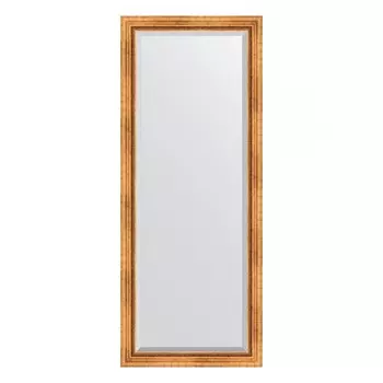 Зеркало напольное с фацетом в багетной раме, римское золото 88 мм, 81x201 см