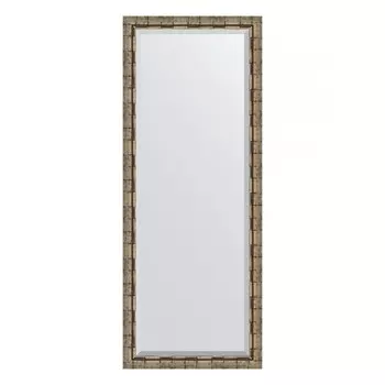 Зеркало напольное с фацетом в багетной раме, серебряный бамбук 73 мм, 78x198 см