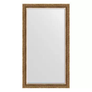 Зеркало напольное с фацетом в багетной раме, вензель бронзовый 101 мм, 114x204 см