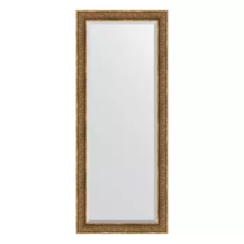 Зеркало напольное с фацетом в багетной раме, вензель бронзовый 101 мм, 84x204 см