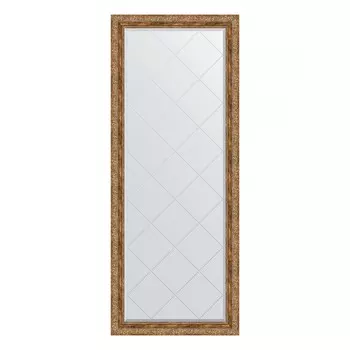 Зеркало напольное с гравировкой в багетной раме, виньетка античная бронза 85 мм, 80x200 см