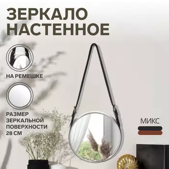 Зеркало настенное «Антураж», d зеркальной поверхности 28(±1) см, серебристое, МИКС