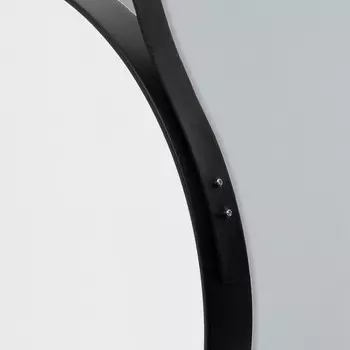 Зеркало настенное круглое «Клик Мебель» Black Leather, на кожаном ремне, d=52 см, цвет чёрный