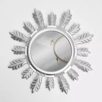 Зеркало настенное «Пёрышко», d зеркальной поверхности 11 см, цвет серебристый