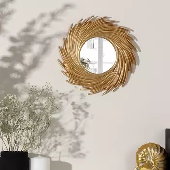 Зеркало настенное Sunshine, d зеркальной поверхности 11 см, цвет золотистый