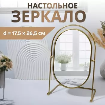 Зеркало настольное «PREMIUM MIRROR», зеркальная поверхность 17,5 26,5 см, цвет золотой