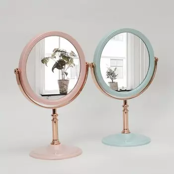Зеркало настольное, двустороннее, d зеркальной поверхности 17 см, цвет МИКС