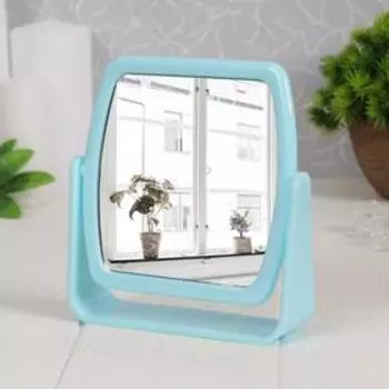 Зеркало настольное, зеркальная поверхность 10 × 10 см, цвет МИКС