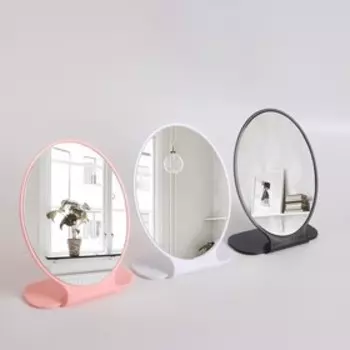 Зеркало настольное, зеркальная поверхность 19,7 × 14,5 см, цвет МИКС