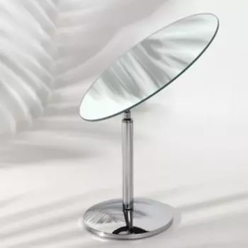 Зеркало настольное «Овал», зеркальная поверхность 14.519.5 см, серебристое