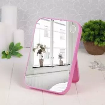 Зеркало настольное, зеркальная поверхность 14 × 21 см, цвет МИКС