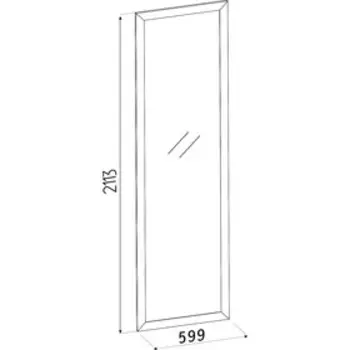 Зеркало навесное Sherlock 75, 599 16 2113 мм, цвет дуб сонома