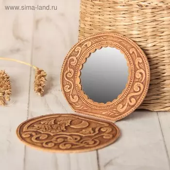 Зеркало «Ночка», на шарнирах, береста