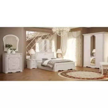 Зеркало Ольга 1Н, 855х840х20, Белый экспо/ Анкор светлый