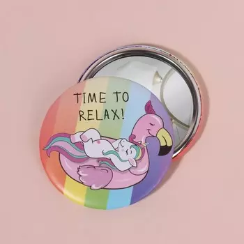 Зеркало карманное RELAX, d=7.5 см, разноцветное