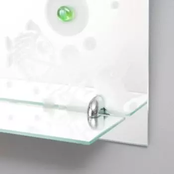 Зеркало «Рыбки», с пескоструйной графикой и фьюзингом, настенное, с полочкой, 4560 см