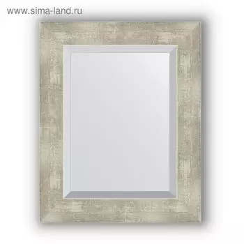 Зеркало с фацетом в багетной раме - алюминий 61 мм, 41 х 51 см, Evoform
